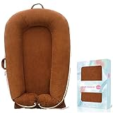 Corduroy Baby Lounger Cover for Dockatot Deluxe + | 100% Cotton Hypoallergenic Newborn Premium Quality Spare Cover(Cover Only) (Brown)