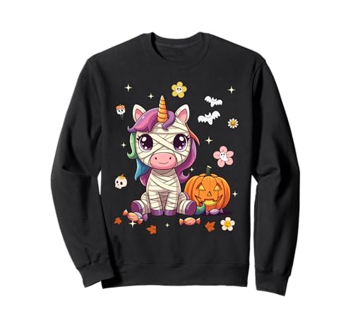 Men Women Kids Groovy Retro Pumpkin Unicorn Spooky Halloween �g���[�i�[