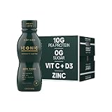 Iconic Protein Coffee, Dark Roast - Keto Coffee with Vitamin D3, Vitamin C, Zinc, MCT Oil (1g), Pea