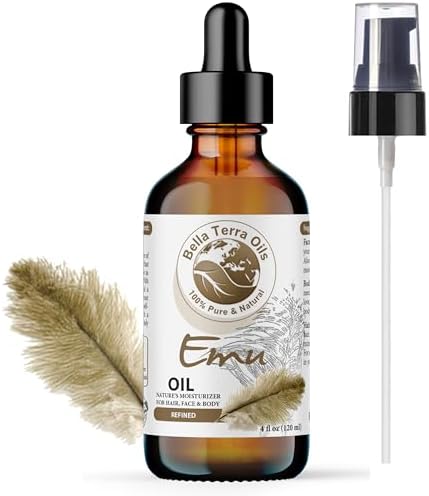Bella Terra Oils - Emu Oil 4oz - The Ultimate Australian Emu Elixir, Packed with Essential Fatty Acids and Vitamins, Timeless Beauty's Secret Ingredient