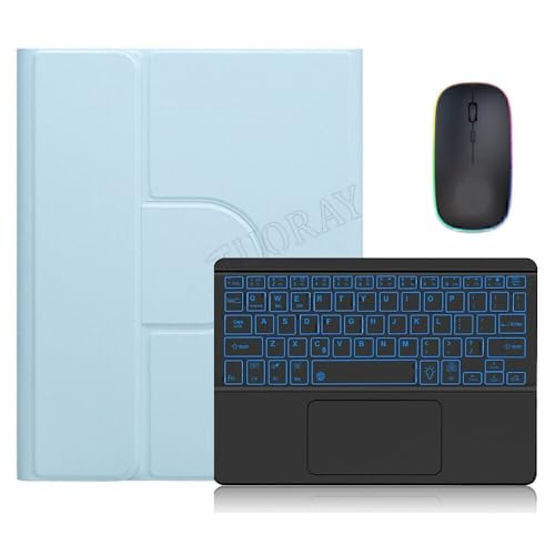 Coque iPad 10.2 2019 bleu glacier pour travailler en mode nomade au café avec clavier