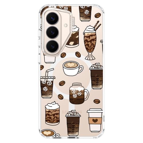 Coque Samsung S26 Plus rigide transparente avec anneau aimanté café