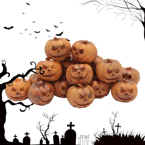 Mini zucche di Halloween | Piccolo modello di zucca ornamentale, figure in miniatura ornamenti in resina per Halloween mensola mensola mensola centrotavola decorazione
