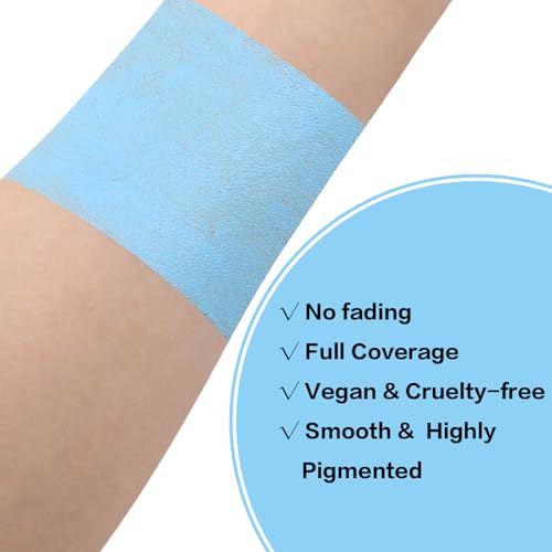 Image of BADCOLOR Light Blue Face Body Paint, Pale Blue Eye Black Stick for Football /Baseball /Softball, Hypoallergenic Grease Sticks for Corpse Bride Halloween SFX Avatar Sally Makeup