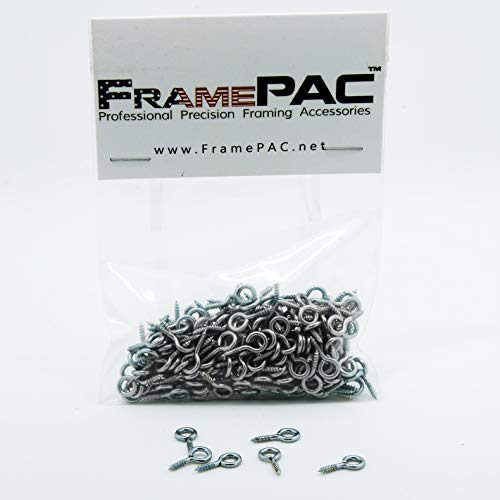 200 Pcs Small Eye Screws Heavy Duty Silver Hook Eyes Bolts Eyelet Screw for Hanging Picture Frame Wall Arts Paintings &amp; Home Decoration