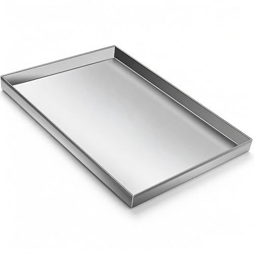 Plateau en acier inoxydable rectangulaire au design minimaliste