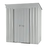 Globel Industries Metall Garten Gerätehaus Gartenhaus 6x4 Silber metallic // 184x123x198cm (BxTxH) // 1,9m² // Gerätehaus Metall Pultdach