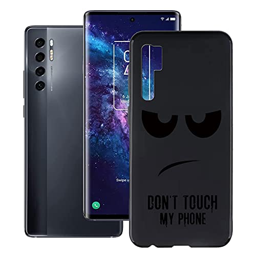 HHUAN Funda para TCL 20 Pro 5G (6.67'), Negro Ultrafino Suave Silicone Cover Carcasa de Protección, Anti Rasguño TPU Bumper Case Fundas para TCL 20 Pro 5G - DUO5