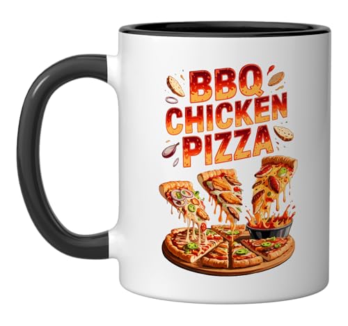 90s Vintage BBQ Chicken Pizza Slice Fast Food Pizzas Ceramic