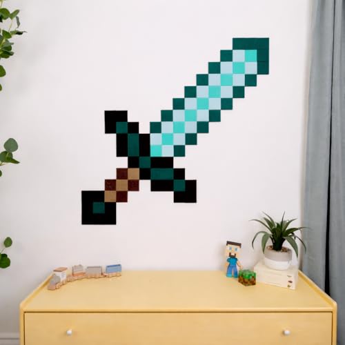 Felt Right Minecraft Collection Diamond Sword, Minecraft Room Decor, Home