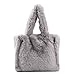 GSenhui Damen Handtasche Plüsch,Flauschige Tasche für Mädchen, Grosse Kapazität Umhängetasche aus Kunstfell, Pelzige Handtasche Kunstpelz für Herbst und Winter(Grau).