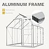 DWVO 6x6FT Polycarbonate Greenhouse for Outdoors, Large Heavy Duty Aluminum Greenhouses with Sliding Doors and Vent Window, Walk-in Greenhouse Large Sun House for Garden Backyard, Silver #1