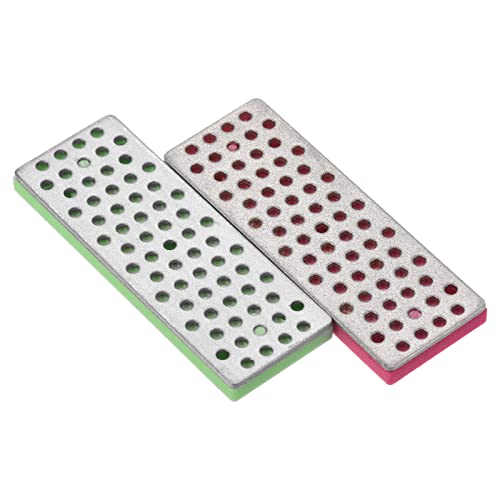 PATIKIL 70mm Fine/Extra-Fine Ski Snowboard Diamond Stone, 2 Pack Ski Edge Sharpener Diamond Edge Files Snowboard Whetstone, Fuchsia/Green