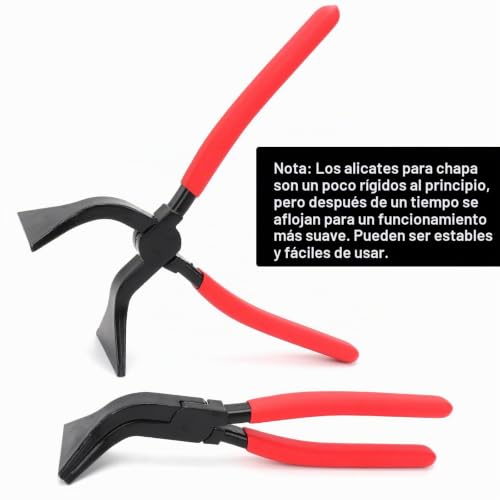 Miniatura 7 de Zolginah Alicates Plegables Para Chapa 45 - Herramienta Para Doblar Tejados Y Alisar Chapas - Mango Antideslizante Para Plomeros Rojo