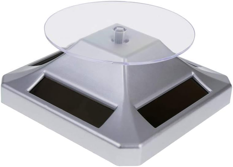 Cablematic - Powered rotating base display 9 cm silvery stand lazy susan