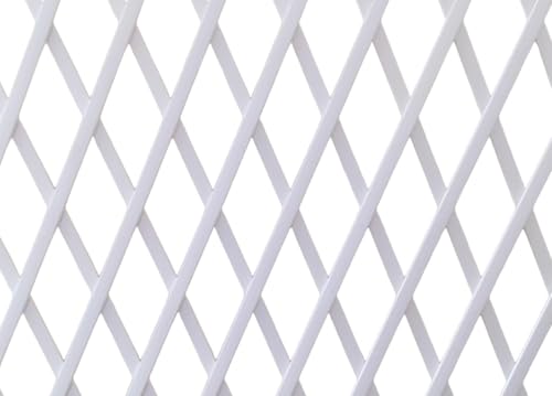 CapitanCasa Treillis PVC pour estompant extensible Brise vue Clôture Jardin Terrasse 100x100 Blanc