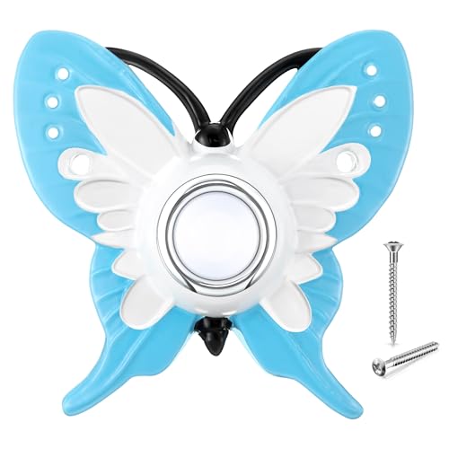 Sonnette papillon peinte à la main Dreyoo en résine de prestige pour maison raffinée