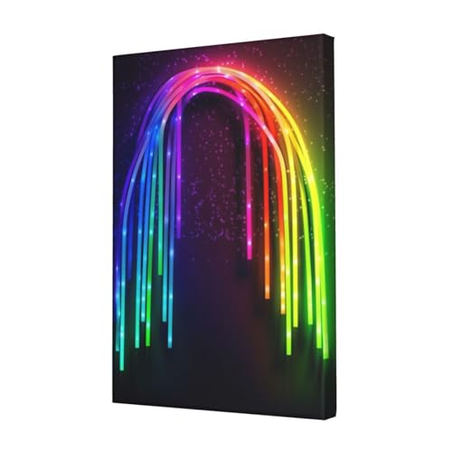 Toile murale arc-en-ciel néon LHDGBWC pour salon et chambre