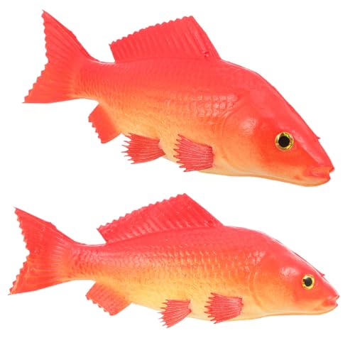 NUOLUX 2個 製リアル?真魚模型 耐久性に 装飾用動物モデル 魚好きや釣り愛好家への に 部屋やのインテリアに適用