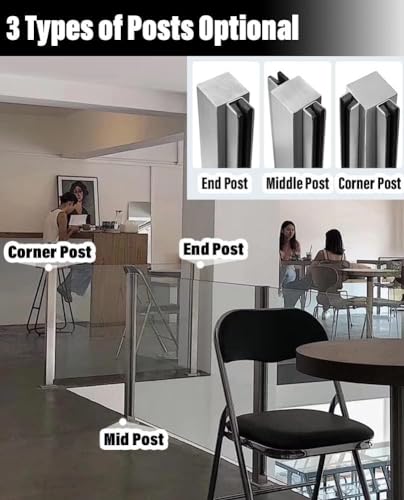 Poteau de garde-corps en verre design et support d'angle architectural - 4