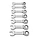 GEARWRENCH 7 Pc. 12 Pt. Stubby Ratcheting Combination Wrench Set, SAE - 9507D