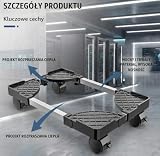 STOUCLA Nadaje się do wieży PC, mobilny stojak na CPU, uniwersalny na czterech kółkach, wózek biurkowy do komputera, koła, czarny