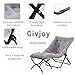Givjoy Comfy Folded Chair with Ottoman, Oversized Folding Faux Fur Chair Soft Furry Lounge Lazy Chair with Metal Frame Moon Chair Accent Chair for Bedroom, Living Room, Dorm Rooms