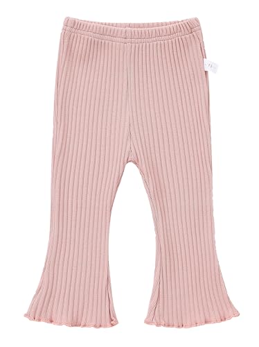 2 Pack Baby Girl Flare Pants Toddler Ribbed Bell Bottoms Solid Pants Kids Fall Winter Outfits2