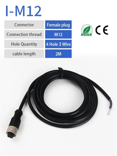 Sensor de proximidad inductivo PNP M12 con conector de 4 pines para detección CC CA 2