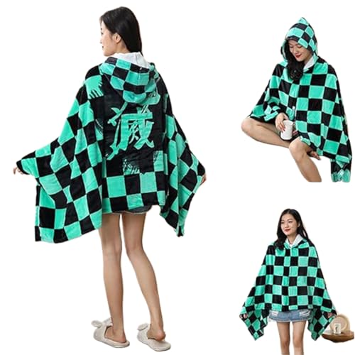 YRUISI Capa Demon Slayer Shinobu - Manta con capucha de anime para Halloween, cárdigan, bata, disfraz, abrigo de capa (E)