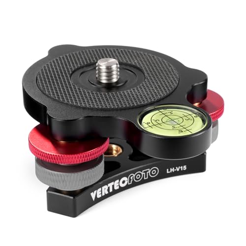 VERTECFOTO 【Upgraded】 Tripod Leveling Base : Bigger Bubble Level w/Crosshair, Fine Leveling Faster; Enlarged Lock knobs, Lock Easier, Perfect for a Smart Telescope or Panos; Max Load 33 Ib by VERTECFOTO - Used condition - US$41.00