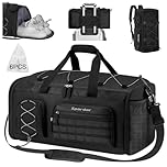 3 in 1 Gym Bag, 35L Large Capacity for Men and Women with 6 Shoe Pockets and Wet and Dry Pockets, Waterproof Duffle Bag with Shoe Compartment for Fitness, Travel, Weekend Leisure