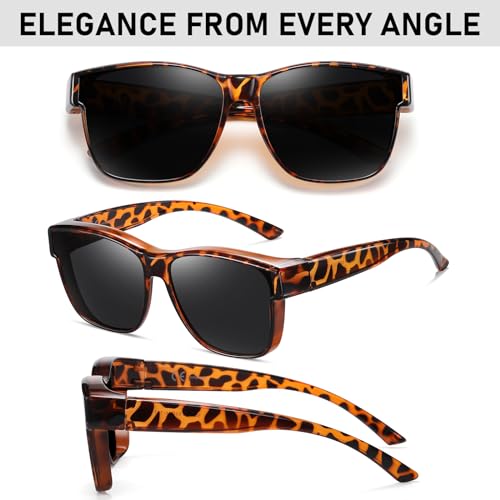 Image of GEGURI Polarized Sunglasses Fit Over Glasses for Men Women, Oversized Square Sun Glasses UV400 Protection Shades