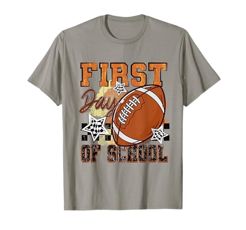 Retro First Day of School Football Funny Back to School T-Shirt