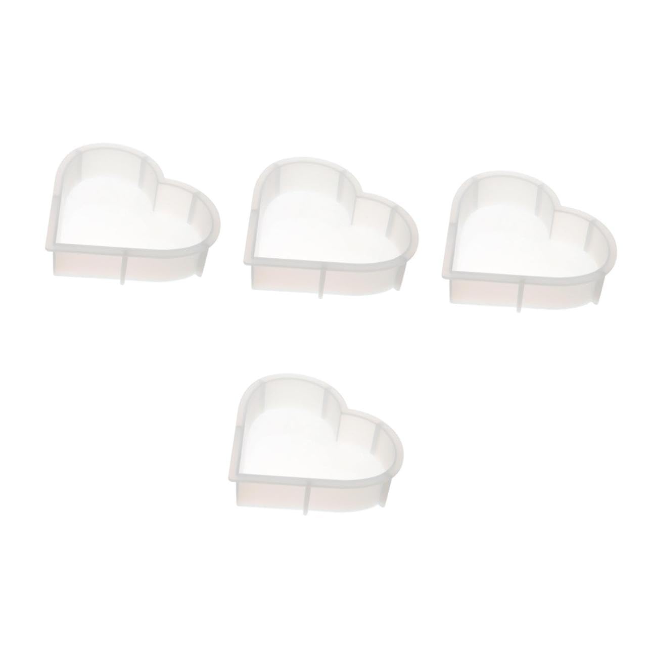 Gadpiparty 4 Piezas Molde de Silicona para Forma de Corazón Flexible y Reutilizable Molde Diy para Manualidades con Flores Secas Soporte para Libros Decorativo y Duradero