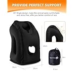 Sunany Travel Pillow, Inflatable Neck Pillow Used for Airplanes/Cars/Buses/Trains/Office Napping with Eye Mask/Earplugs (Balck) - Image 2
