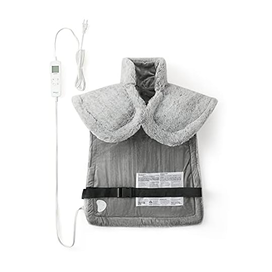 
                            Bedsure Heating Pad for Back Pain - 6 Level Heating Pad for Neck and Shoulders, Electric Heating Pads with Auto Shut Off, Buckle Fast Heating Pad Soft Faux Fur Warming with Clip (Grey, 24''×33")
                        