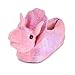 DINGWS Chaussons en peluche pour adultes et enfants, confortables et chauds (tricératops rose, 35 à 44 m)