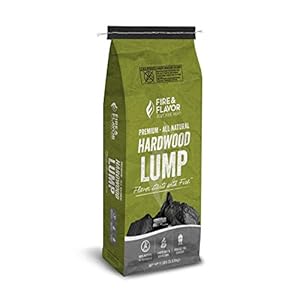 Fire & Flavor Premium All Natural Hardwood Lump Charcoal – Lump Charcoal for Grilling – Lump Charcoal for Smoker – Clean Burning Oak and Mesquite Charcoal Blend – 8lbs