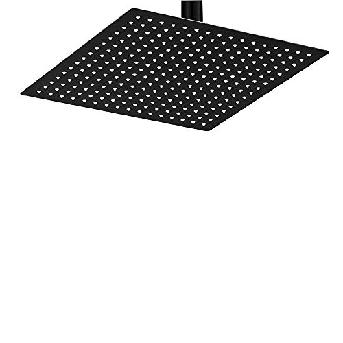 BESy 12 Inch Rain Shower Head, 12" Square Rainfall & High Pressure Stainless
