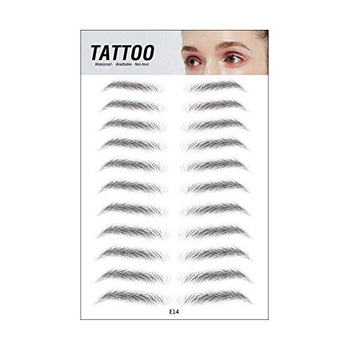 眉毛ステッカー 3D眉毛ステッカー 眉毛転写シール タトゥー眉毛 眉毛パッチ 人工眉 DIY メイクツール 長持ち 男女兼用 2点セット (E14)