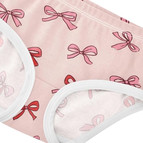 Wusikd Pink Bows Cute Girls' Underwear Cotton Girls Briefs Soft Toddler Underwear 2T4