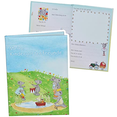 Meine Kindergarten Freunde Buch - Mäuse Tiere für Mädchen/Jungen - dick gebunden für Kindergartenfreunde Poesie A5 Hardcover - Freundebuch Poesiealbum Kinde