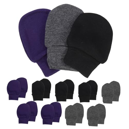 Ipetboom Soft Cotton Baby Mittens 9 Pairs Anti-scratch Newborn Gloves Gentle Elastic Machine Wash Comfortable for Baby's Skin