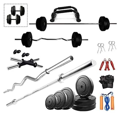 HASHTAG FITNESS Home Gym Equipment 20 kg PVC Weight with Exercise Set Push -up bar
