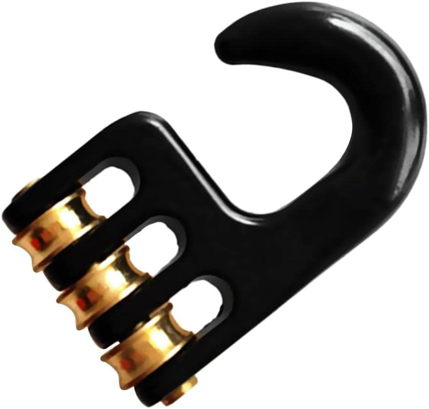 Aluminum Alloy Windsurf Hook Pulleys with 3 Rollers | Windsurf Rigging Tool for Ease of Trim and Downhaul | Black, Sturdy and Corrosion | for Windsurfers, Surfers, and Sa