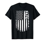 Vintage Papa American Flag 4th of July USA Retro T-Shirt