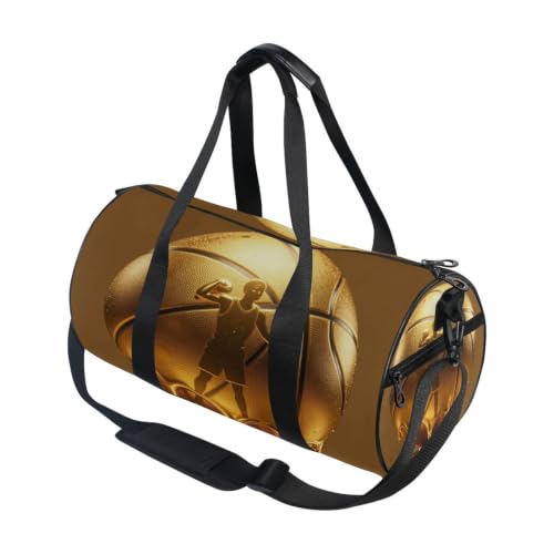 Bolsa de gimnasio unisex y bolsa de lona redonda para baloncesto y viajes