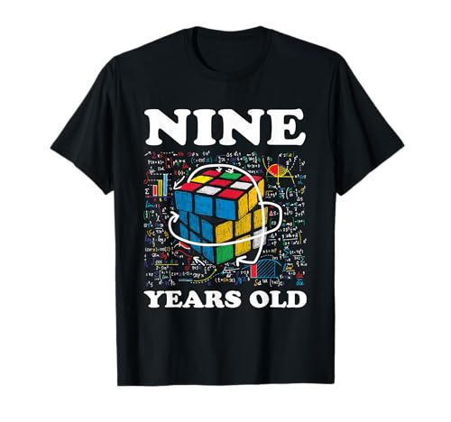 Competitive Speed Cubing 9 Years Old Birthday for Boy Girl T-Shirt