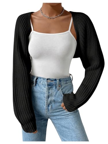 Image of RoseSeek Women's Cropped Cardigan Sweaters Open Front Bolero Shrugs